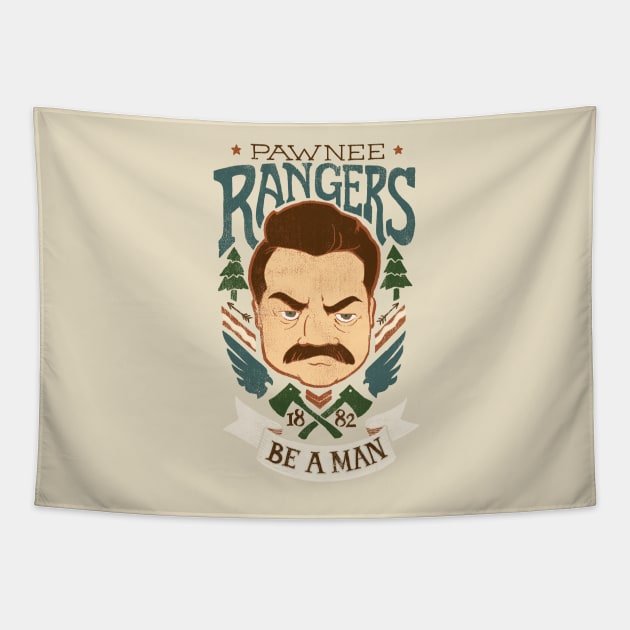 Pawnee Rangers Tapestry by sketchboy01