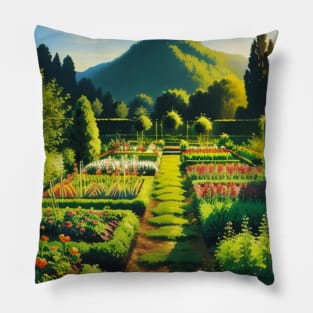 Vibrant Vegetable Garden in Summer - Inspired Scenery Pillow