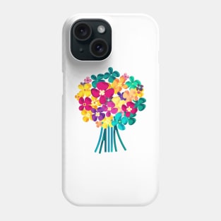 Vivid Folk art flowers bouquet Phone Case