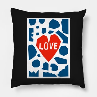 Love Heart Paper Cut Illustration Pillow