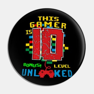 10th Birthday  Video Game  Level 10 year old Pin