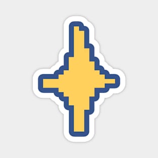 Yellow Sparkle Pixel Art Magnet