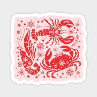 Marine Life Christmas Pattern Magnet