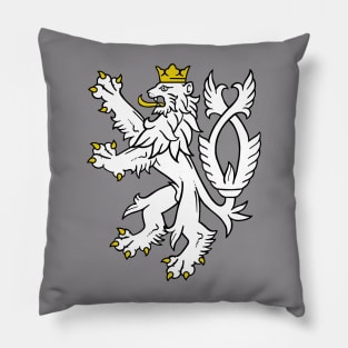 Yellow and White Rampant Lion Pillow