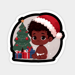 Afrocentric Baby Christmas Magnet