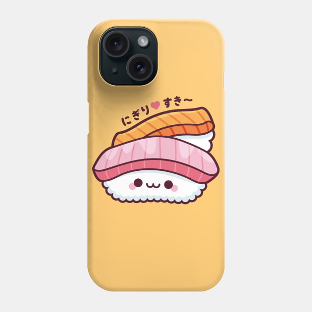 Nigiri Sushi Kawaii Phone Case by kudasai