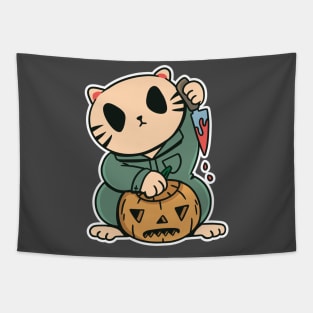 Lucky cat shirt halloween Tapestry