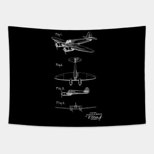 Airplane Vintage Patent Hand Drawing Tapestry