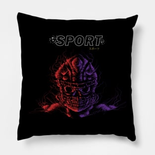 Scribble Sport Skull Pillow