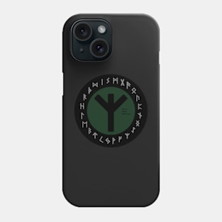 Green Elhaz Futhark Rune Symbol Phone Case