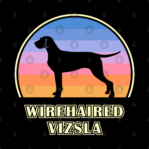 Wirehaired Vizsla Vintage Sunset Dog by millersye