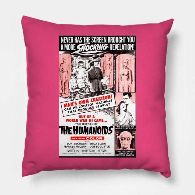 Classic Science Fiction Movie Poster - Creation of the Humanoids Pillow by Starbase79