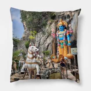 Hindu statue on horse carriage at Ramayana Cave Pillow