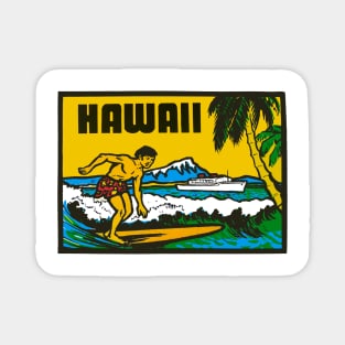 Hawaii Vintage Style Surfer Magnet