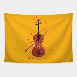 Violin playing Beethoven's Hymn of Joy. Tapestry