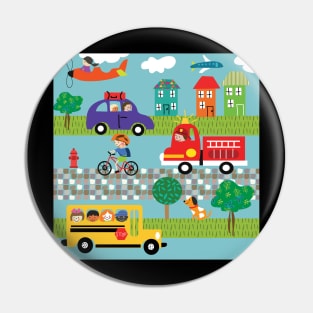 Kids transportation Pin