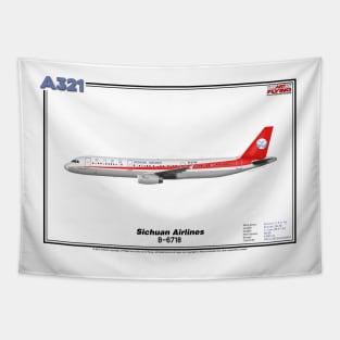 Airbus A321 - Sichuan Airlines (Art Print) Tapestry