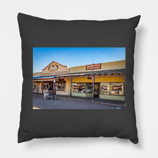 Allen Street in Tombstone, Arizona Pillow by Gestalt Imagery