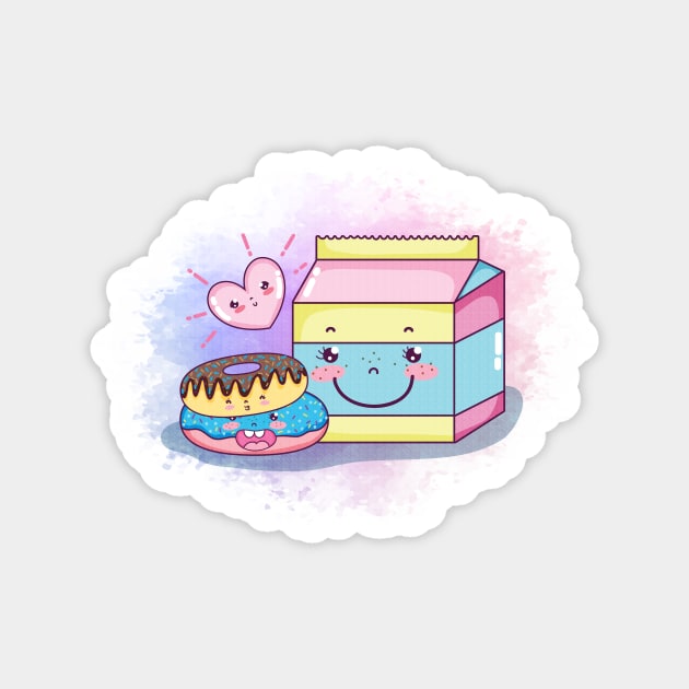 Cute Donut Magnet by LineXpressions