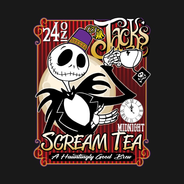 Jim8ball - Jack's Scream Tea T-Shirt by Jim8ball Designs