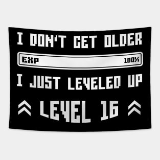 I Leveled Up 16th Birthday Funny Gamer Gaming Gift Idea Tapestry