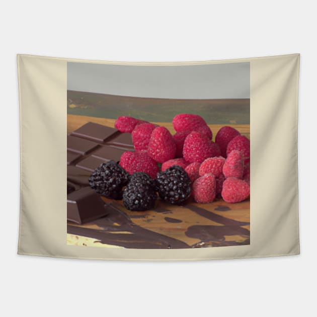 raspberry size chart Tapestry by tearbytea