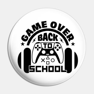 Game Over Back to School Pin