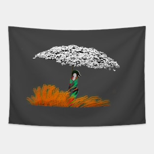 Floral Umbrella Tapestry