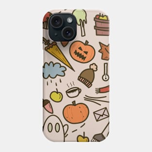 Pumpkins with spooky ghost Phone Case