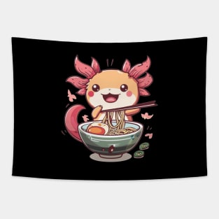 Cute axolotl love ramen Tapestry