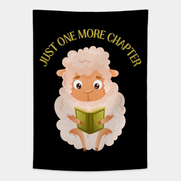 Little sheep reading book Just one more chapter I Love Books Bookoholic Tapestry by BoogieCreates