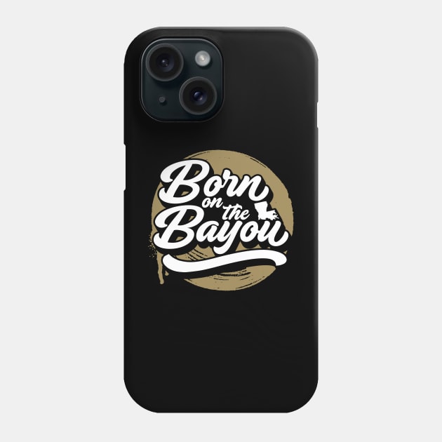 Retro Born on the Bayou Word Art Louisiana // Louisiana Proud Phone Case by Now Boarding