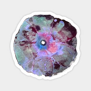 Abstract Blue Flower Magnet