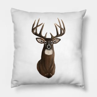 Whitetail Deer Bust Graphic Pillow