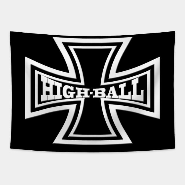 Iron Cross High-Ball Motorcycle Tapestry by DroolingBullyKustoms