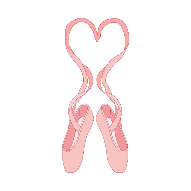 Lovely Heart Pink Ballet Slippers Ballet Slippers TShirt TeePublic