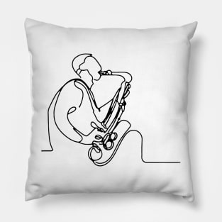 Sax player 01 Pillow