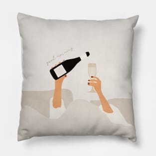 Good morning champagne bottle in bed Pillow