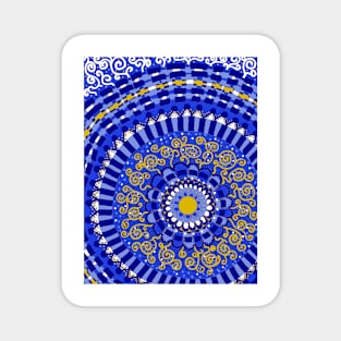 Blue and Yellow Mandala Magnet