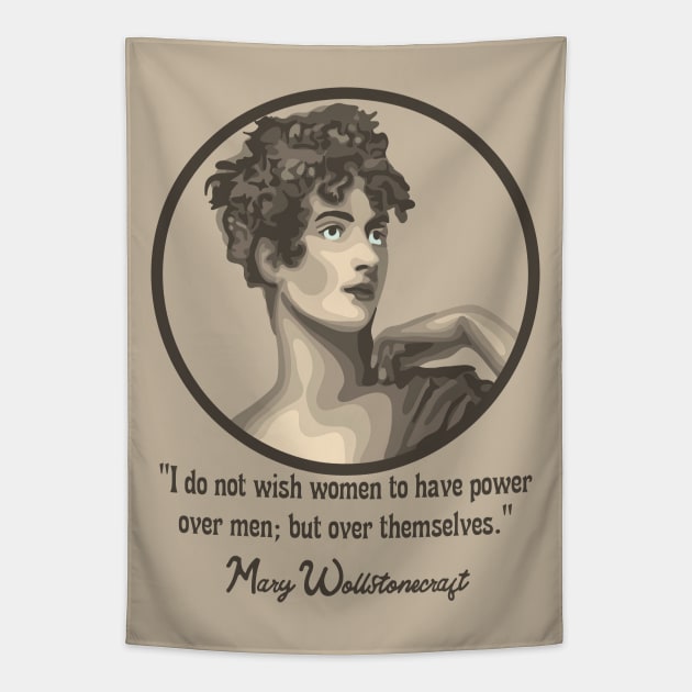 Mary Wollstonecraft Portrait and Quote Tapestry by Slightly Unhinged