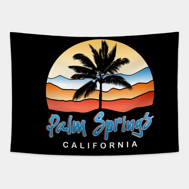 Palm Springs California Sunset Vacation Holiday Tapestry by PnJ