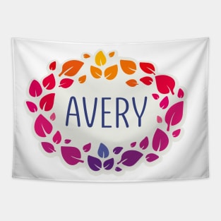 Avery name with colorful leaves Tapestry