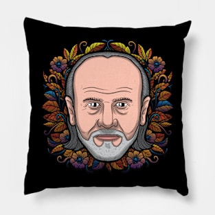 George Carlin (Flowered) Pillow