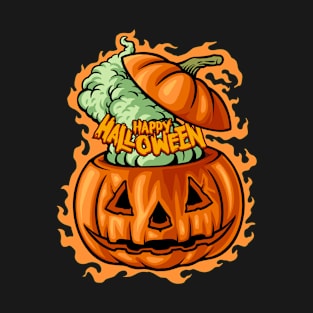 happy halloween jack o lantern illustration T-Shirt