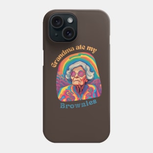 Oops! Grandma Ate My Brownies - Trippy Treat Gone Wrong (Psychedelic Illustration) Phone Case