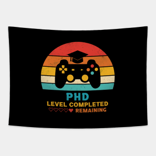 Retro Style PhD Level Completed Graduation Tapestry