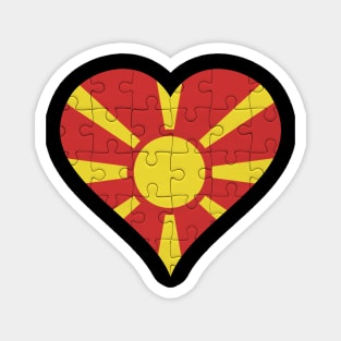 Macedonian Jigsaw Puzzle Heart Design - Gift for Macedonian With Macedonia Roots Magnet