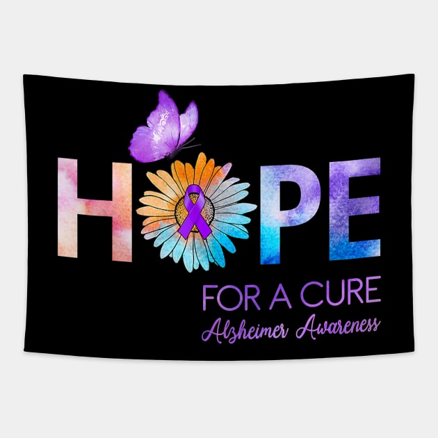 Hope For A Cure Alzheimer Awareness Gift Tapestry by thuylinh8