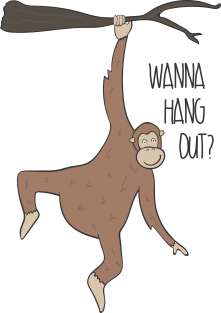 Wanna Hang Out?- Cute Monkey Gift Magnet