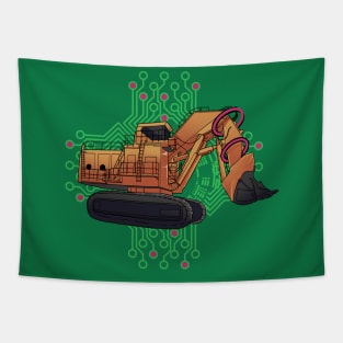 Excavator Geometric Tapestry